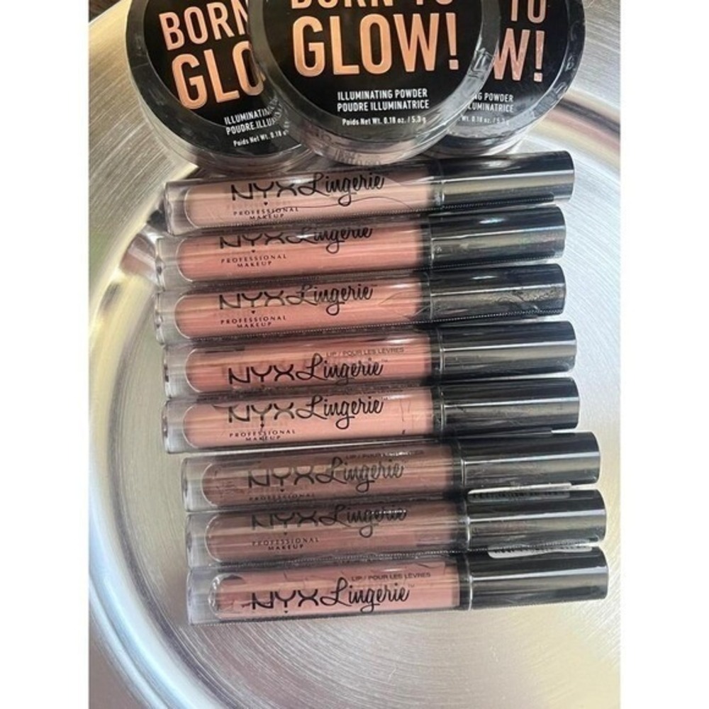 NYX Born to Glow Bronzers, Lingerie Lipsticks, Lip Liners -Set Of 19 Makeup -New - Picture 2 of 7